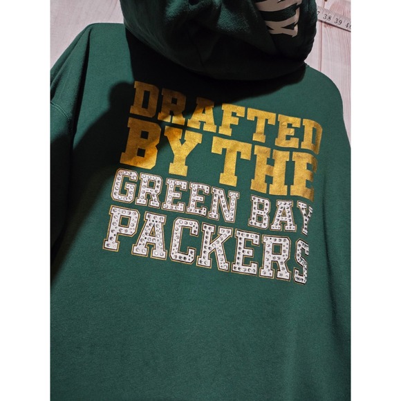 Victorias Secret PINK NFL Green Bay Packers Full Zip Hoodie Green Rhinestone S - Picture 5 of 8